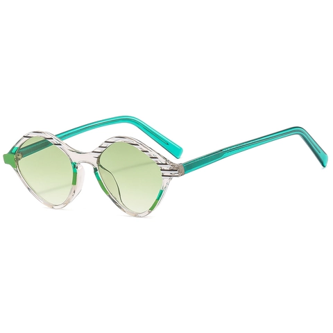 Geometrische Polygon Sonnenbrille Trendige Modische UV400 Schutz Farbverlauf Gläser TR Metallrahmen Chic Brillen