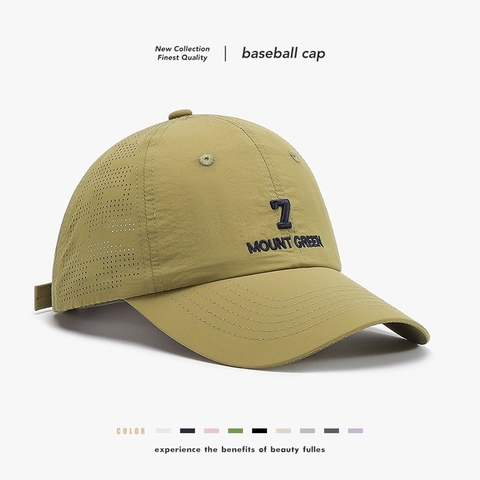 Quick-Dry Baseball Cap Polyester Laser Perforated Breathable Outdoor Sunshade Soft Top Adjustable Sporty Unisex Peaked Hat