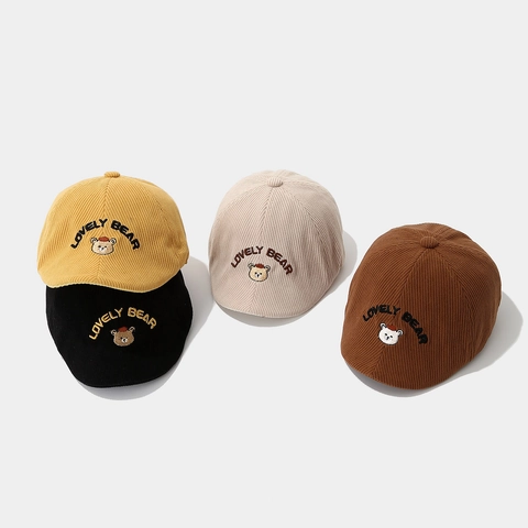 Kinderen Corduroy Beret Pet Schattige Beer Borduurwerk Warme Newsboy Hoed Voor Peuters Koreaanse Stijl Schilder Hoed