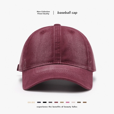 Gorra De Béisbol De Algodón Lavado Ajustable Color Sólido Vintage Sombrero De Protección Solar Al Aire Libre