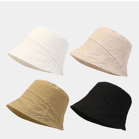 Damen Fischerhut Bubble Textur Polyester Faltbar Sonnenschutz Atmungsaktiv Japanischer Stil Einfarbig