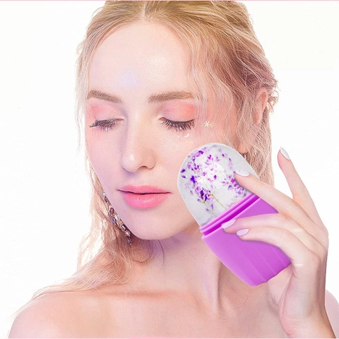 Silicone Facial Ice Roller Reusable Cooling Face Mold De-puffing Massage Beauty Tool For Skin Care
