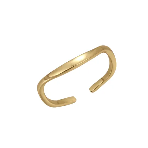 Minimalistischer 925 Sterlingsilber Zehenring Für Damen Vergoldet Verstellbar Offenes Geometrisches Wellen-Design Strand Fuß Schmuck