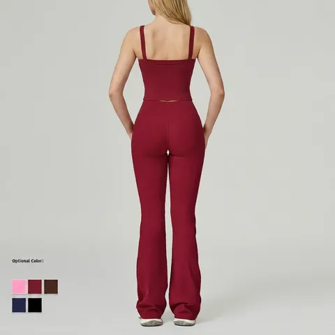Damen Activewear Outfit Hohe Taille Kreuzbund Leggings Und Sport BH Feuchtigkeitstransportierend Taschen Fitness Gym Kleidung