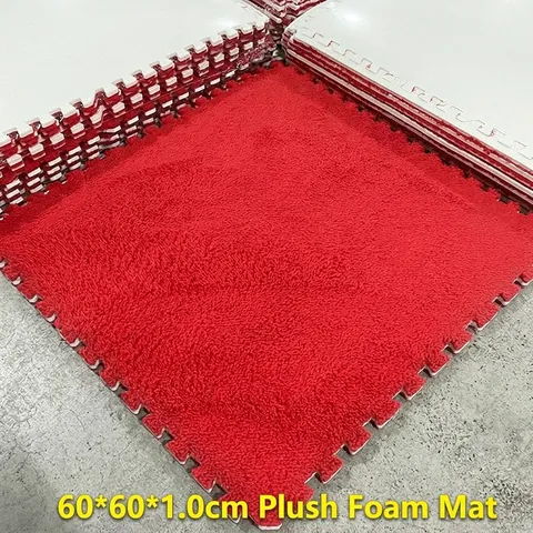 Plush Interlocking Foam Floor Mats Thickened Soft Velvet Puzzle Carpet For Bedroom Living Room Baby Crawling DIY Splicing
