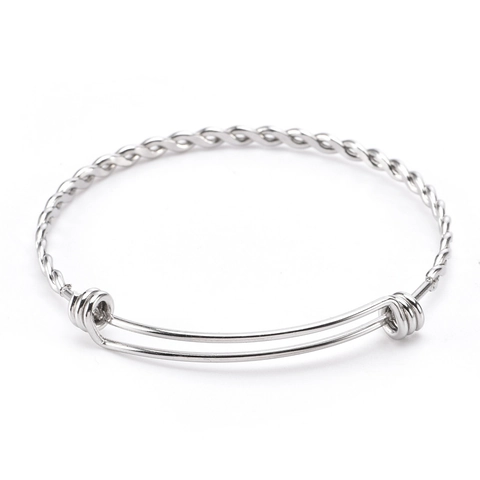 Pulsera Brazalete Ajustable De Acero Inoxidable Textura De Cuerda Trenzada Hebilla Deslizante Joyería De Moda Minimalista