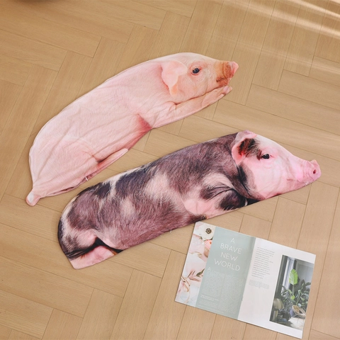 Realistic 3D Print Pig Plush Toy Shell Semi-Finished Zippered Animal Pillow Cover For Home Decor Without Stuffing