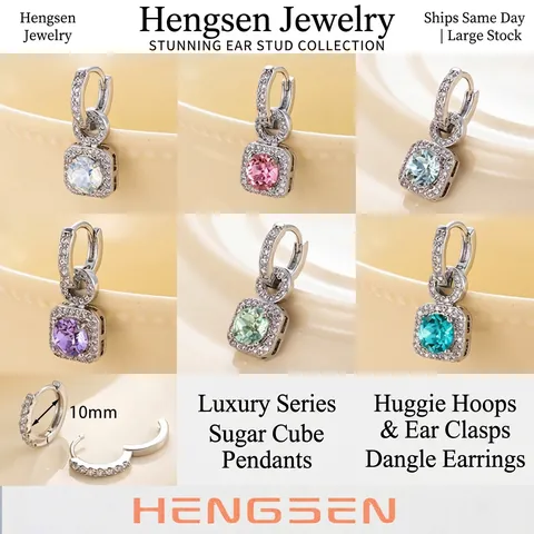 Eckige Zuckerwürfel Anhänger Hoop Ohrringe Kupfer Mikro Pave Zirkonia Geometrischer Zierlicher Schmuck Für Damen