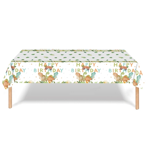 Nappe De Fête D'anniversaire Dinosaure Plastique Jetable Imperméable Motif Animal Dessin Animé Couverture De Table Enfant
