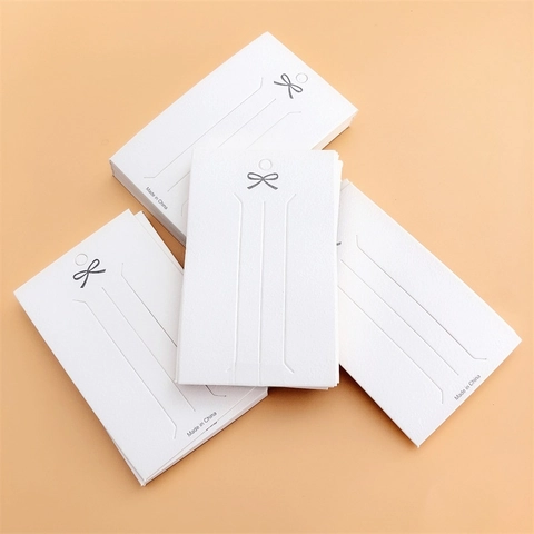 Cartellini Per Esposizione Gioielli Cartone Bianco Elegante Design Fiocco Per Fermagli Capelli Spille Accessori Confezione Etichette