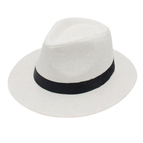 Men Women Classic Panama Straw Hat Wide Brim Fedora Sun Hat Woven Paper Straw Jazz Hat For Summer Beach Travel Vacation Outdoor