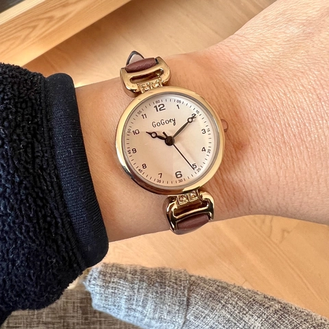 Women Fashion Quartz Watch Small Dial Numeric Analog Display Faux Leather Thin Strap Casual Wrist Watch For Ladies Students