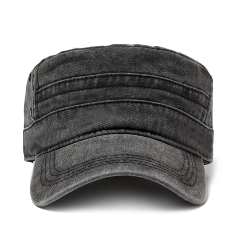 Berretto Cadet Vintage Cotone Lavato Stile Militare A Punta Piatta Protezione Solare Regolabile All Aperto