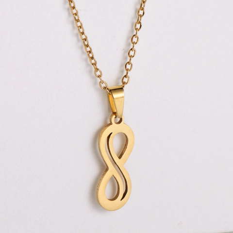 Collana E Orecchini Con Simbolo Dell'infinito In Acciaio Inossidabile Placcato Oro Gioielli Geometrici Minimalisti Da Donna