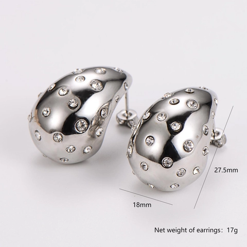 Pendientes De Gota De Agua Vintage Acero Inoxidable Con Diamantes De Imitación Joyería De Moda Para Mujer