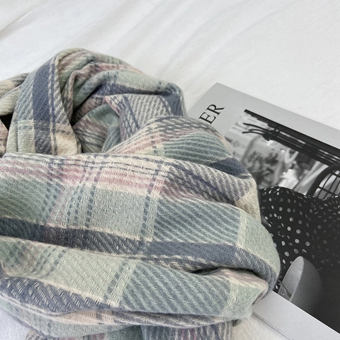 Sciarpa A Quadri Invernale Imitazione Cashmere Morbido Caldo Scialle Avvolgente Con Nappine Stile Britannico Retrò Per Donna