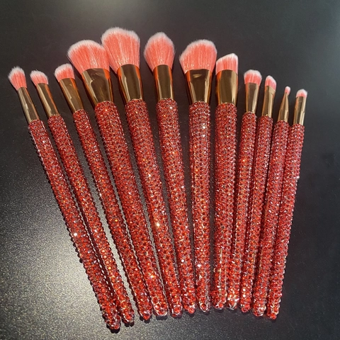 Bling Rhinestone Makeup Brushes Professional Face Eye Cosmetic Tool Kit Sparkly Crystal Beauty Accessories For Women