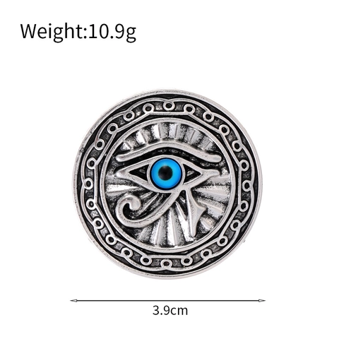 Eye Of Horus Brosche Vintage Ägyptisch Rundes Medaillon Blaues Zentrum Antik Legierung Anstecknadel Für Anzug Jacke