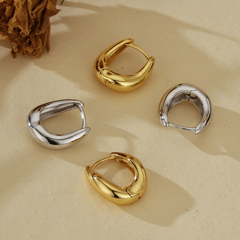 925 Sterling Silver Wave Geometric Hoop Earrings For Women Minimalist Irregular Teardrop Earrings Fashion Commuting Jewelry Gift