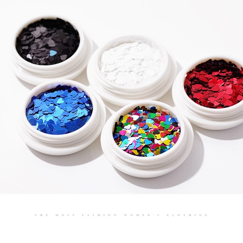 Paillettes Per Nail Art A Forma Di Cuore Glitter Olografici In PET Per Manicure Decorazione Fai Da Te Cuore Laser Paillette