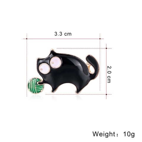 Cartoon Schwarze Katze Spielt Garnknäuel Emaille Brosche Pin Süße Tier Legierung Schmuck Abzeichen Geschenk