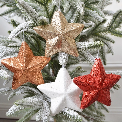 Ornamenti Appesi Albero Di Natale Glitter Scintillanti Stella Forme Di Confezione Regalo Decorazione Per Feste Festival