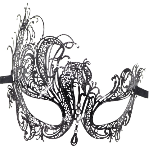 Venezianische Maskenball Maske Laser Geschnitten Glitzer Strass Augenmaske Für Party Halloween Karneval Band Bindung