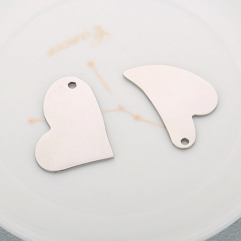 Roestvrijstalen Hart Hanger DIY Sieraden Maken Accessoires Glad Metaal Blanco Voor Ketting Armband