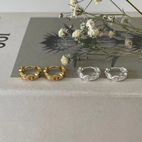 Geometrische Ineinandergreifende Gliederkette Creolen Aus 925 Sterling Silber Für Damen Minimalistisch Elegant Täglicher Schmuck