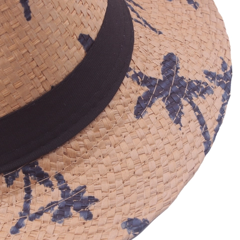 Fedora Straw Hat Breathable Sun Protection Tropical Palm Tree Print Summer Beach Holiday Accessories Men Unisex
