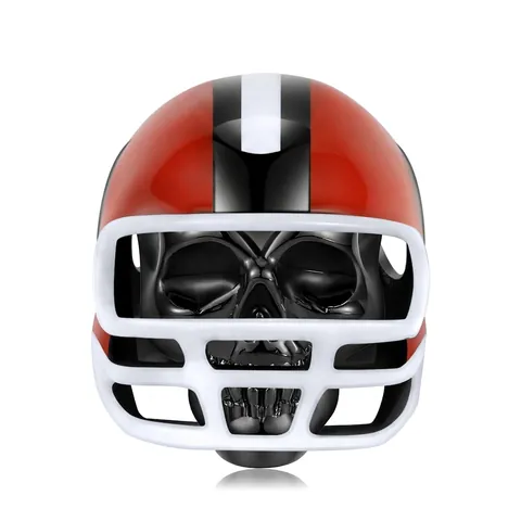 Skull Football Helmet Charm Bead 925 Sterling Silver DIY Enamel Jewelry Making Accessory For Bracelets Sporty Punk Style