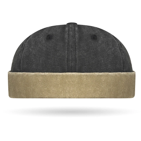 Berretto Docker Senza Visiera Cotone Lavato Blocchi Di Colore Retro Vintage Miki Cappello Regolabile Unisex Casual Stile Hip Hop