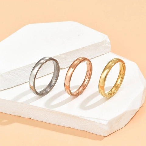 Minimalistisches Legierung Ring Set Für Damen Einfache Glatte Metall Fingerringe Gold Silber Und Roségold Mode Schmuck Geschenk