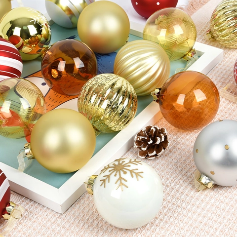 Christmas Ball Ornaments Painted Glass Baubles Holiday Tree Hanging Decorations Festive Patterned Pendants Elegant