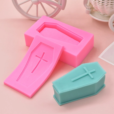 Halloween Sarg Silikonform Kreuz Design 3D DIY Werkzeug Zum Backen Von Kuchen Schokolade Harz Seife