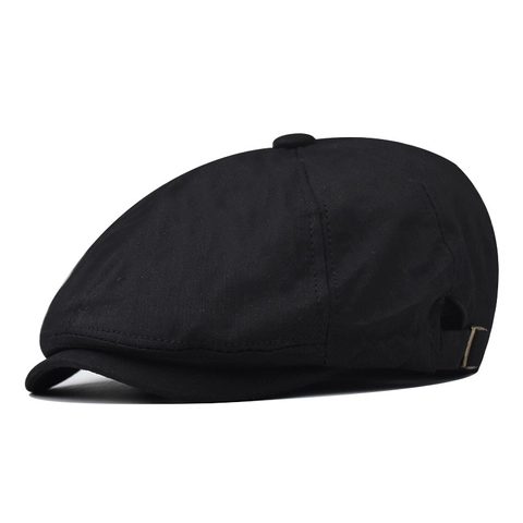 Gorra Newsboy Vintage Sarga De Algodón Color Sólido Ajustable Estilo Británico Para Hombres Mujeres Casual
