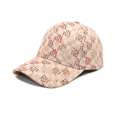 Baseballpet Monogram Letteropdruk Verstelbaar Zonbescherming Retro Mode Outdoor Hoed Voor Dames Heren
