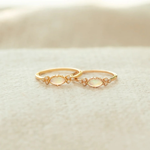 Anillo De Plata De Ley 925 Con Ópalo Marquesa Y Circonita Brillante Joyería De Moda Simple Elegante Regalo Para Mujeres