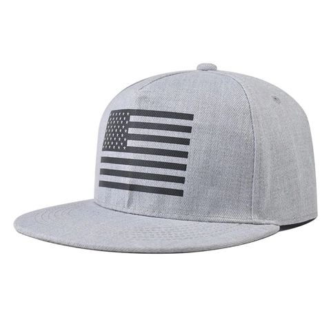 Casquette Snapback À Bord Plat Broderie Drapeau USA Coton Polyester Hip Hop Casquette De Baseball Réglable Hommes Femmes