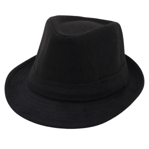 Classic Short Brim Fedora Hat Vintage Wool Felt Jazz Cap For Men And Women Solid Color British Style Elegant