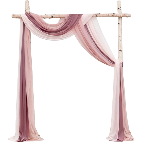 Cortina De Gasa Para Arco De Boda Decoración De Ceremonia Fondo De Fiesta Elegante Tela De Drapé