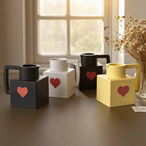 Stampo In Silicone Per Caraffa Quadrata Motivo Cuore Colata Per Resina DIY Portacandele Ornamento Gesso Strumento Artigianale