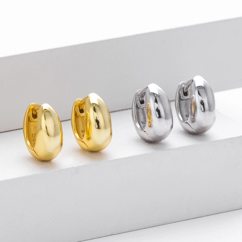 925 Sterling Silber Creolen Für Damen U-Förmige Chunky Minimalistische Polierte Metallschmuck