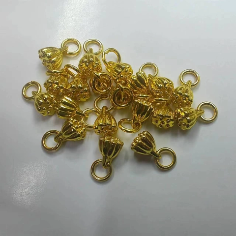 Lotus Seed Pod Charms Alloy Gold Plated For Jewelry Making DIY Necklace Bracelet Accessories Crafting