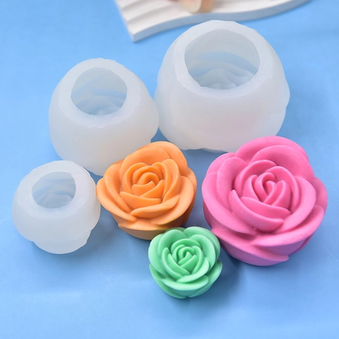 Roos Bloem Siliconen Vorm 3D DIY Aromatherapie Kaars Zeep Gips Ornament Valentijn Taart Decoratie Tool