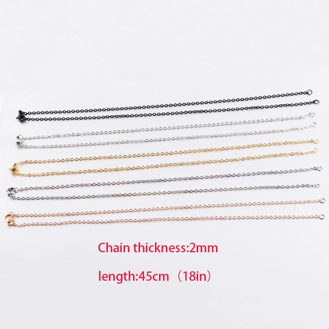 Collar De Cadena De Eslabones De Acero Inoxidable Con Cierre De Langosta Para Hacer Joyas De Bricolage Cadena Básica Pulida Para Mujeres Hombres