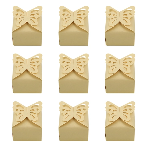 Elegant Butterfly Hollow Candy Box Pearlescent Paper Laser Cut Favor Gift Packaging For Wedding Birthday Party