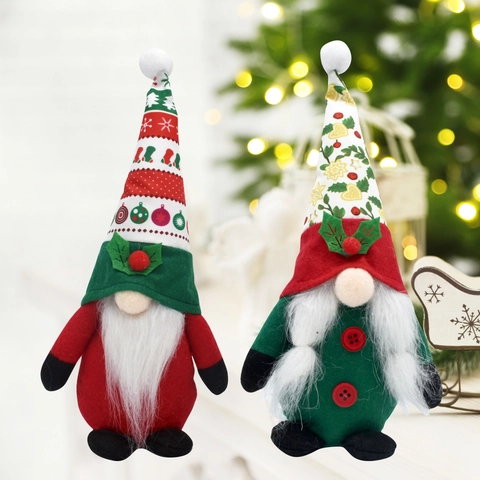 Christmas Gnome Tomte Doll Ornaments Nordic Style Rudolph Forest Old Man Plush Fabric Desktop Home Party Decorations