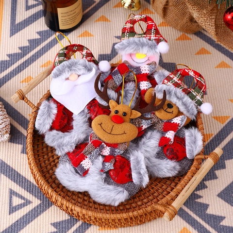 Addobbi Appesi Per Albero Di Natale Bambole In Stoffa Babbo Natale Pupazzo Di Neve Renna Orso Peluche Decorazione