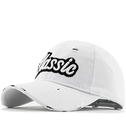 Cappello Da Baseball Classico 100% Cotone Lettera Ricamata Protezione Solare Distressed Unisex